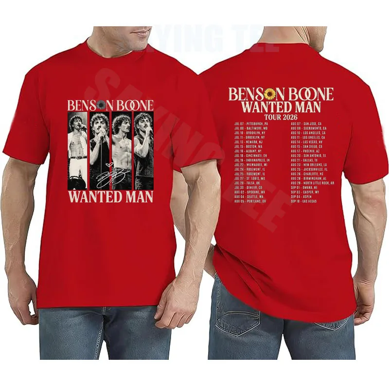 Vintage Musik-Fan-Grafik-T-Shirt - Retro Wanted Man Konzerttour Unisex-Shirt, Ivory Pepper Kurzarm Indie Pop Streetwear T-Shirts – Detail 4