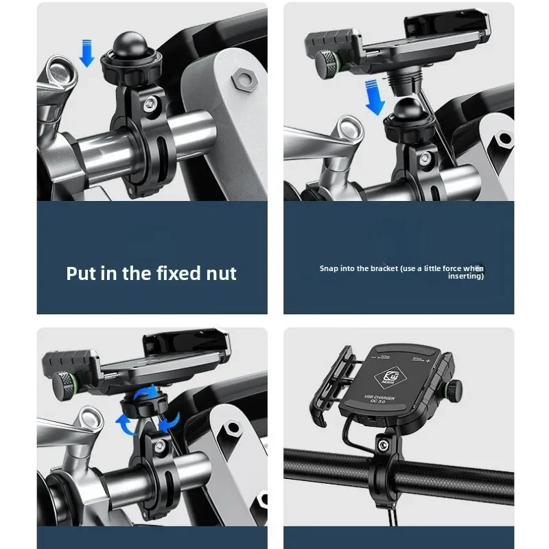 

New Mountain Bike Mobile Phone Stand, Universal Aluminum Alloy Cycling Navigation Mobile Phone Stand for Electric Motorcycles