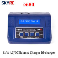 SKYRC Charger e680 80W 8A AC/DC Balance Charger Discharger with 1 To 8 cable for 1-6S Lipo Li-ion LiFe NiCd NiMH PB Battery