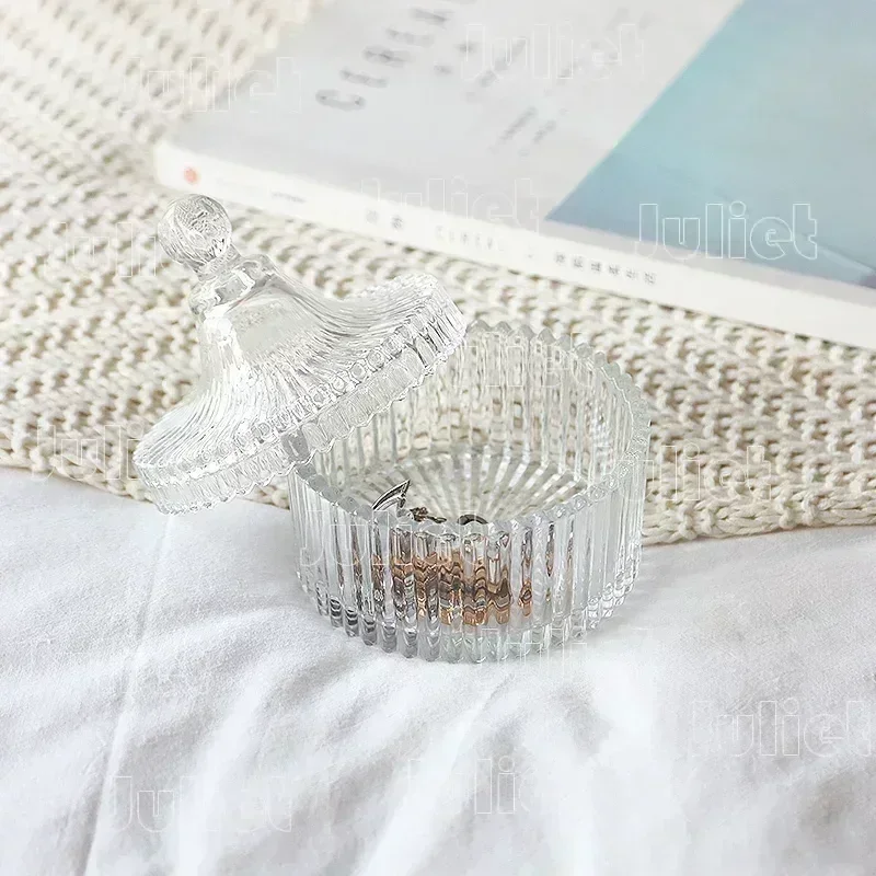 Jug Glass Sugar Jar Cosmetic Storage Jars Nordic Style Glass Box Decor Jug Craft Candy Jars Glass Jar and Lids Household Use Jar