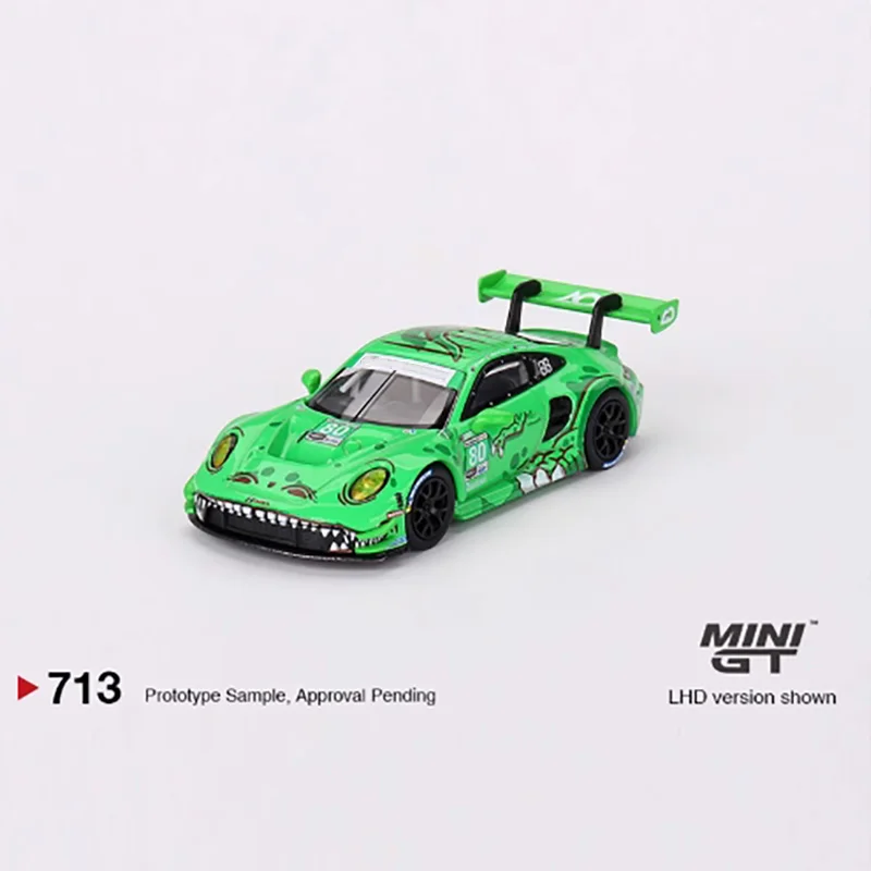 TSM MINI GT 1:64 Scale 911 GT3 R 80 Green Dinosaur Paint Alloy Simulation Car Model Classic Adult Collection Static Display