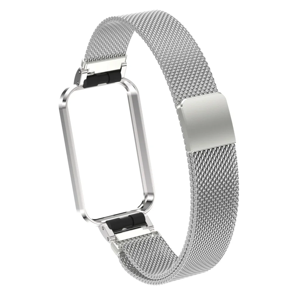 Suitable for Redmi band pro strap, Milan magnetic strap, metal protection one-piece strap Milanese Loop Magnetic Bracelet