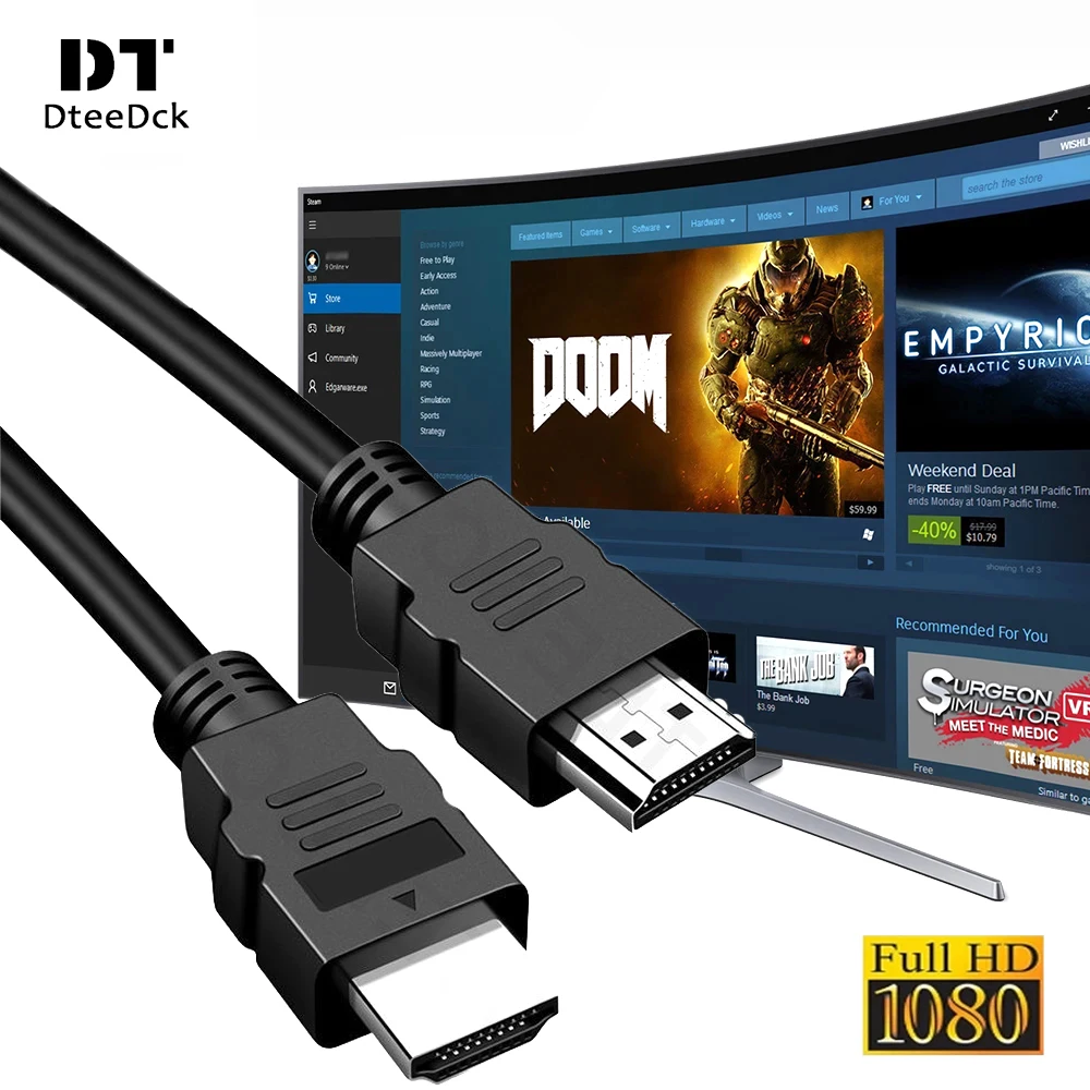 

Dteedck HDMI-Compatible Cable 1.4 Full 1080p Resolution 3D Video Cables for HDTV Splitter Switcher Home Theater Class Projector