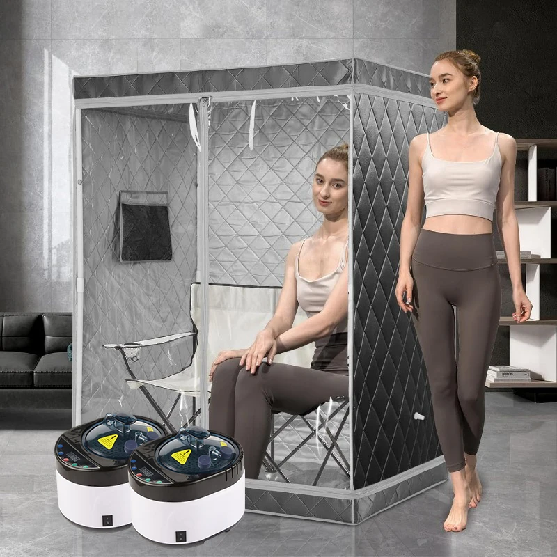 1–2 Personen Saunazelt, tragbares Dampfsaunazelt für Zuhause, Spa, mit 4 l Sauna-Dampfgarer,
