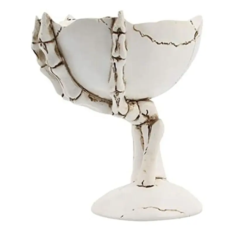 AEB1-1 PCS Halloween Candy Bowls Skeleton Hands Candy Dish White Resin Rustic Halloween Serving Dish Skeleton Figurines