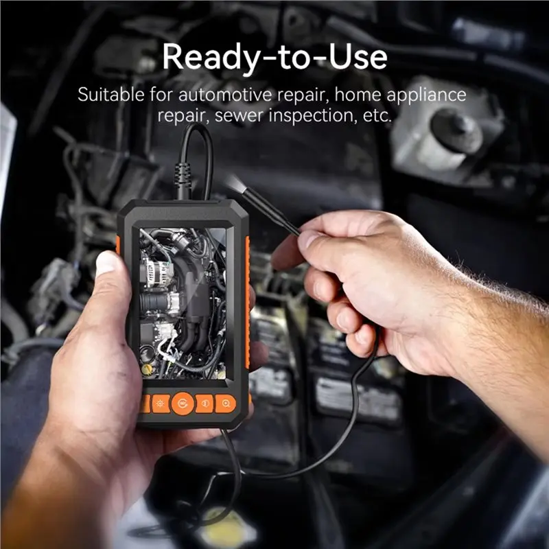 B03B-IP67 Waterproof Car Inspection Borescope 1080P HD 4.3 Inch Screen Industrial Endoscope Camera LED Pipe Inspection Tool
