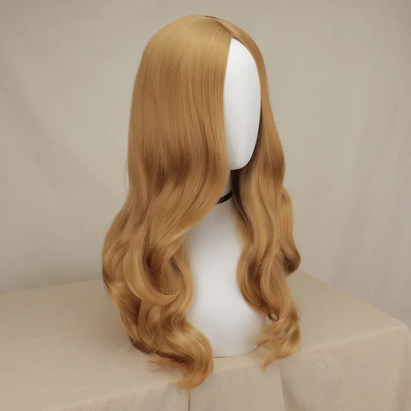 M3GAN Cosplay Costume Wig AI Doll Robots Megan Long Hair Heat Resistant Synthetic Halloween Role Play Wig   Free Wig Cap