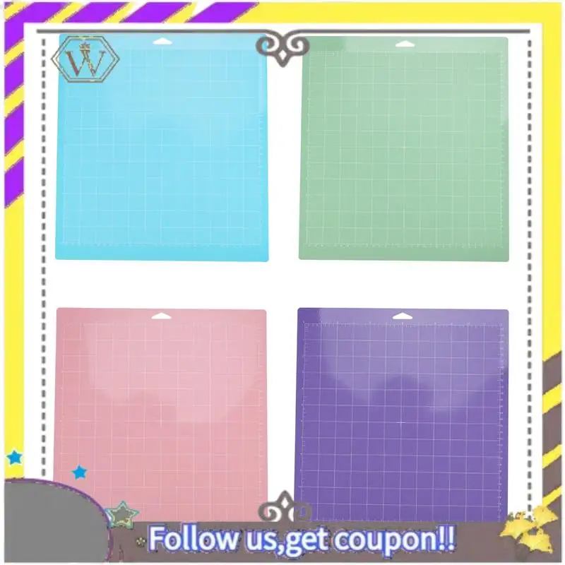 

New 4 Pcs Mixed Color PVC Cutting Mat Grid Cutting Pads Cutting Plotter Pad Replacement Accessories For Cricut Maker/Cameo 4