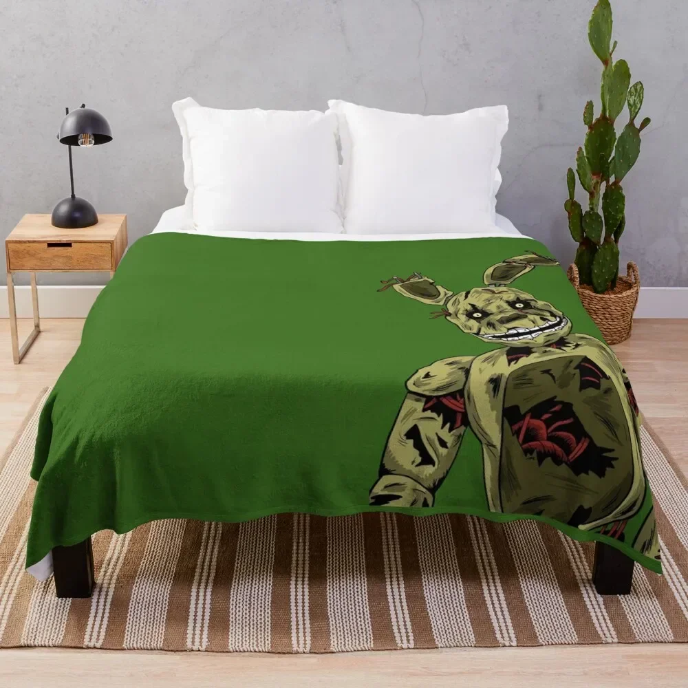 Springtrap Throw Blanket Luxury Designer Bed linens Retros Blankets