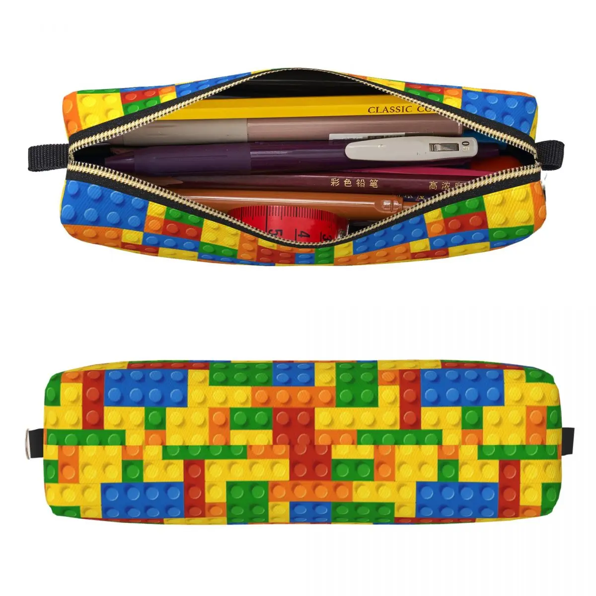 Building Blocks Construction Brick Pencil Case Pencil Pouch Pen for Girl Boy Big Capacity Bag School Supplies Zipper Stationery