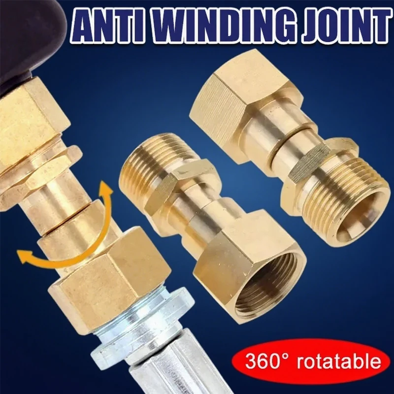 

14mm/15mm High-Pressure Washer Swivel Joint Threaded 360-Degree Rotating High-Pressure Anti-Tangle Quick Coupling Auto Parts