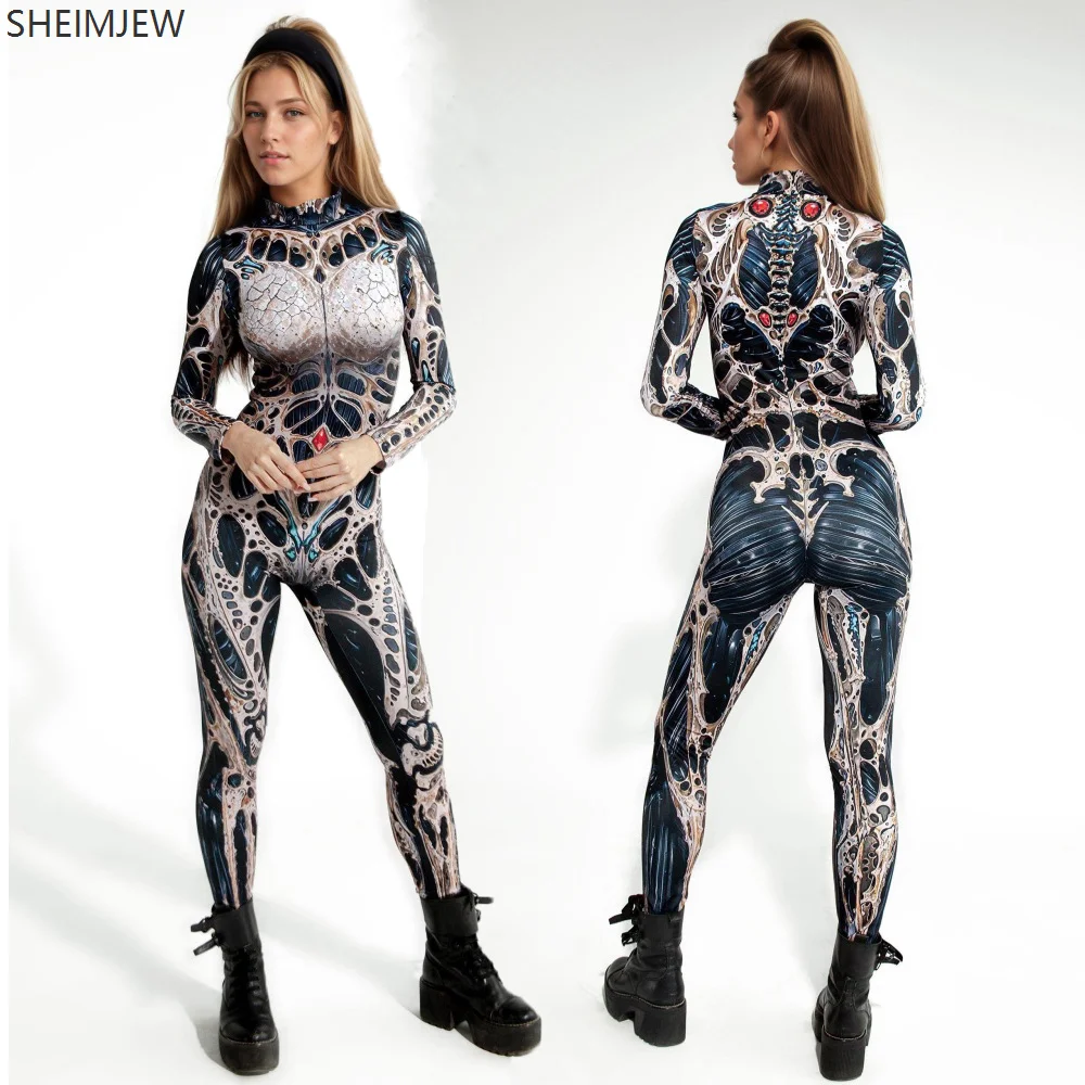 

Halloween One-eyed Tyrant Print Legging Women's Gothic Jumpsuit Bodycon Costume Costume Festival Cosplay Party Performance Tight