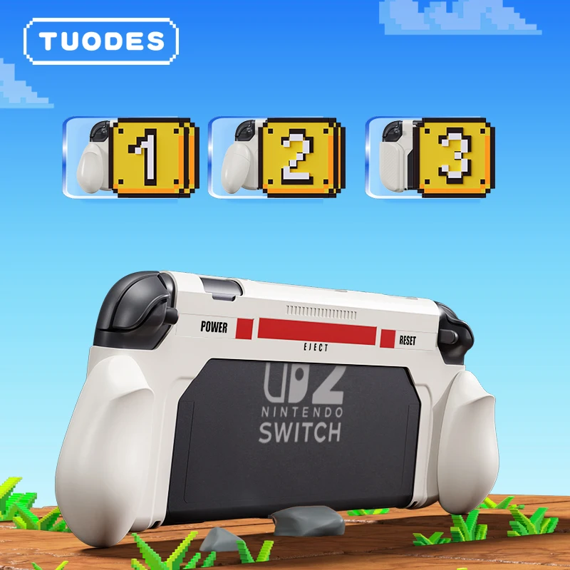 Tuodes Retro Split Shockproof Protective Case 3 in 1 Ergonomic Grip Dockable Supports Stand Use For Nintendo Switch 2 Console