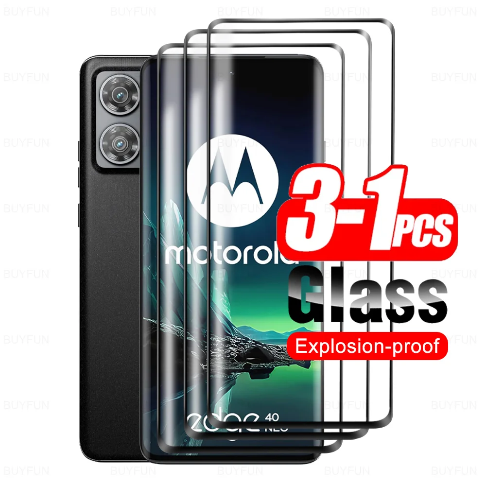 For Motorola Edge 40 Neo 40Neo Curved Glass 1-3Pcs Tempered Glass Moto Rola Edge40Neo Edge40 Neo 5G Screen Protector Safety Film