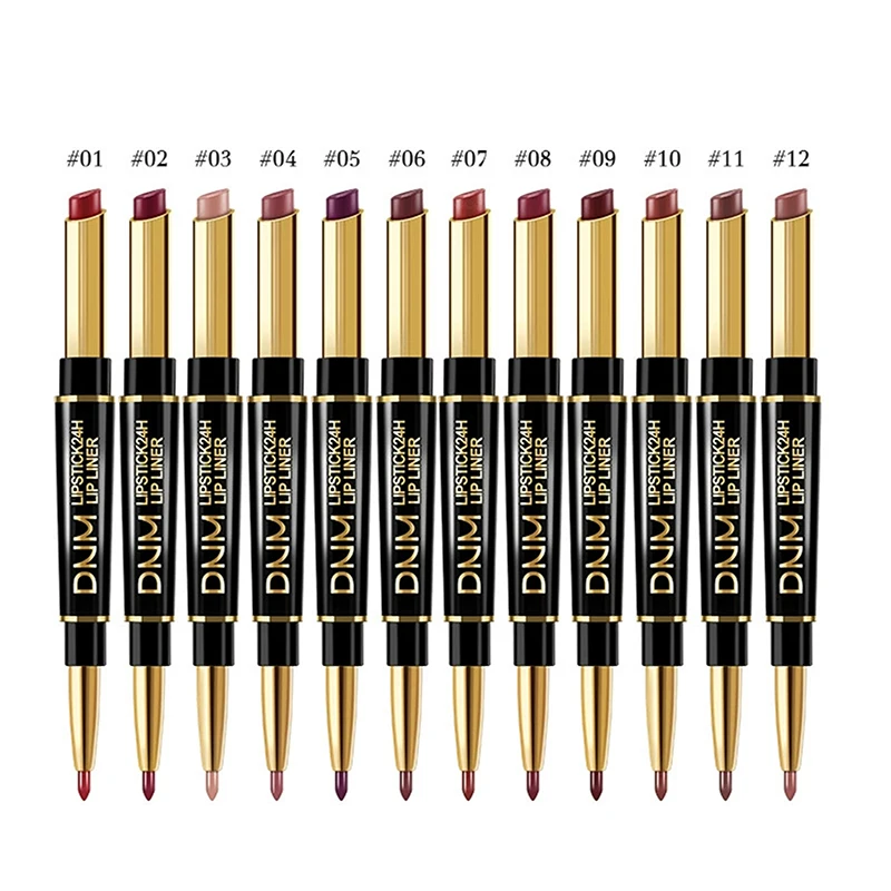 Nueva taza antiadherente de doble punta, lápiz labial de larga duración, delineador de labios, alta pigmentación, resistente al agua, regalos del Día de San Valentín