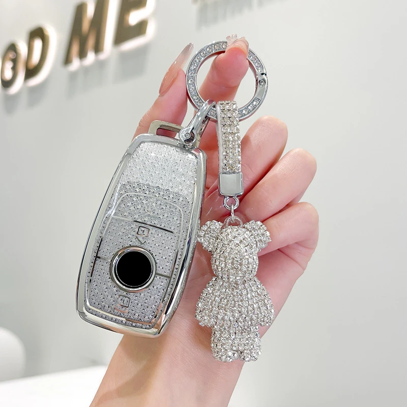 

TPU Car Remote Key Cover Case Holder shell Chain Fob Styling For Mercedes Benz A B C E S Class S400L CLA CLS GLC GLE GLS EQE EQS