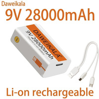 1-10PCS New Daweikala 9V 28000mAh USB Rechargeable Lithium Battery 6F22 for Multimeter Microphone Toy Guitar KTV