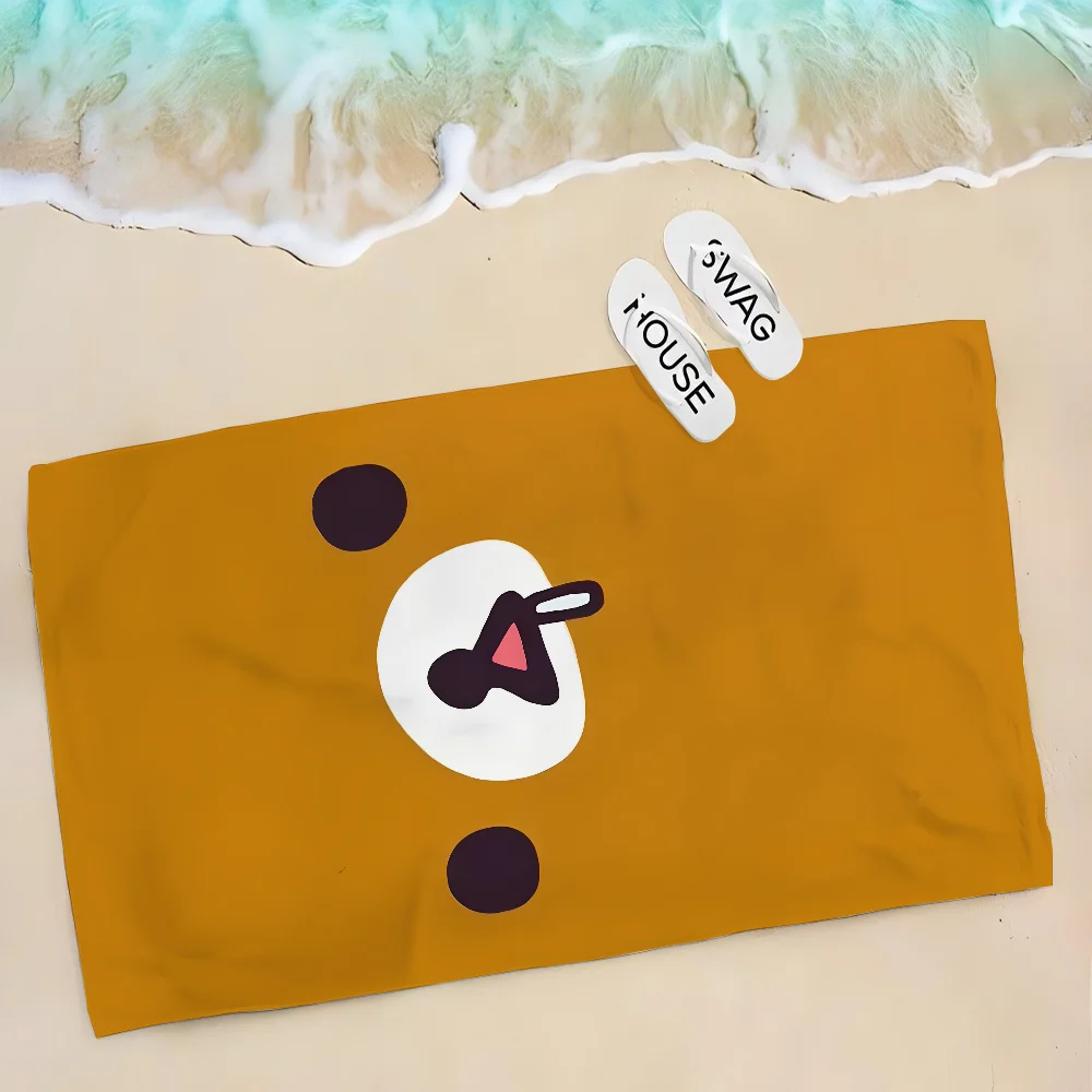 1pc Rilakkuma asciugamano asciugamano da spiaggia per bambini asciugamano da doccia per il nuoto estivo forniture per il bagno