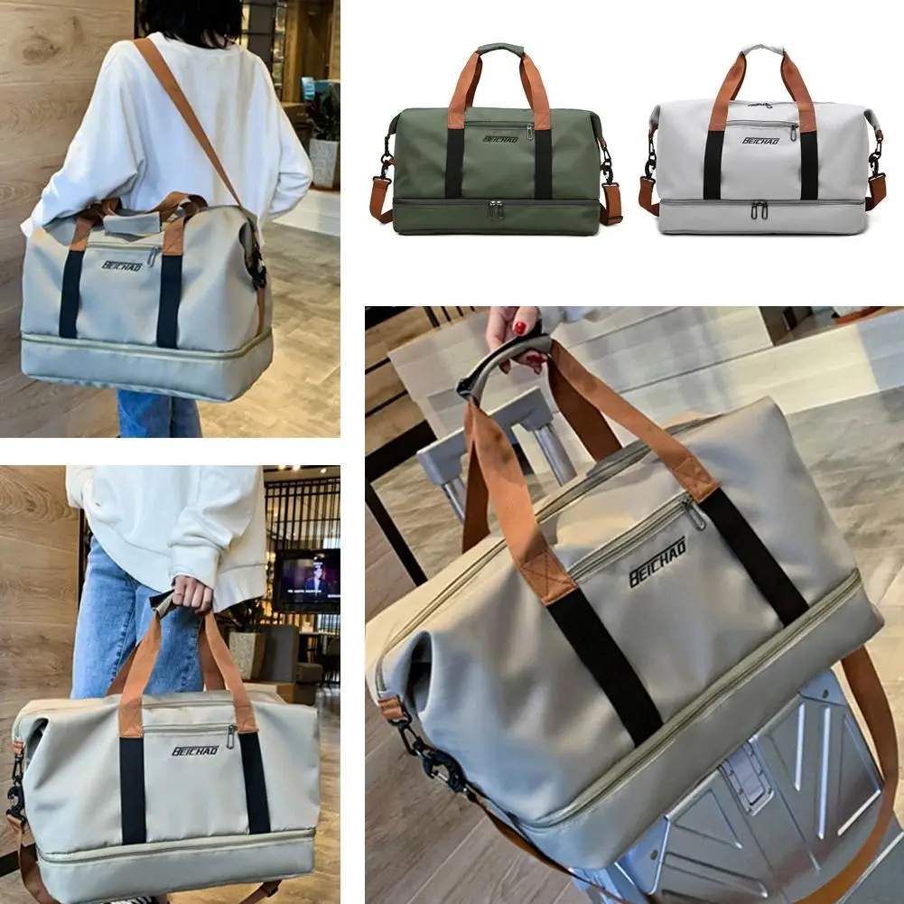 

Расширяемая дорожная спортивная сумка для женщин, спортивная сумка, сумка для фитнеса, большая вместимость, ночная сумка выходного дня на одно плечо Z7G1