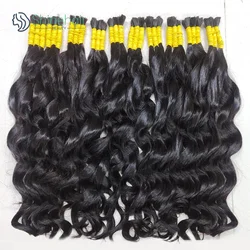 Curly Hair Extensions for Braiding 100% Human Hair Bulk Natural Black Weave Bundles Human Hair Brazilian Remy Hair 30 inch