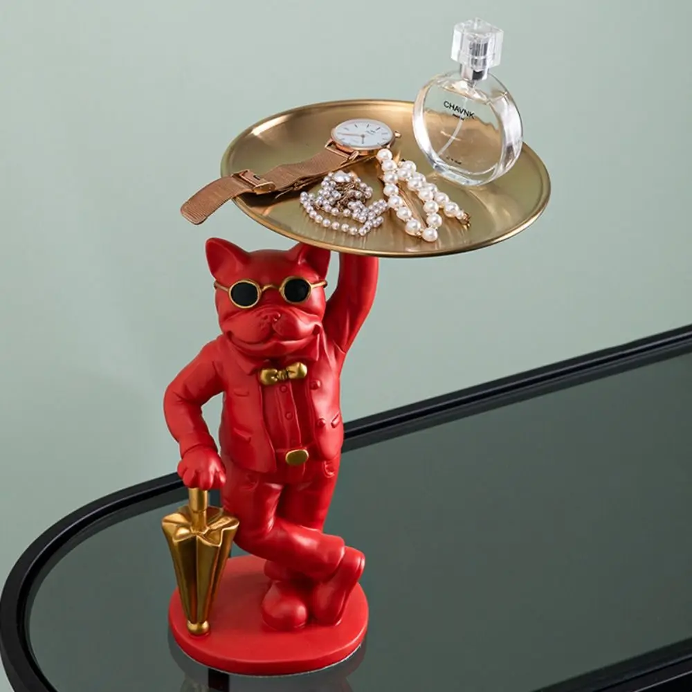 

Desktop Ornament Resin Key Storage Tray Dog Shaped Creative Storage Rack Cute Exquisite Storage Display Plate Snack