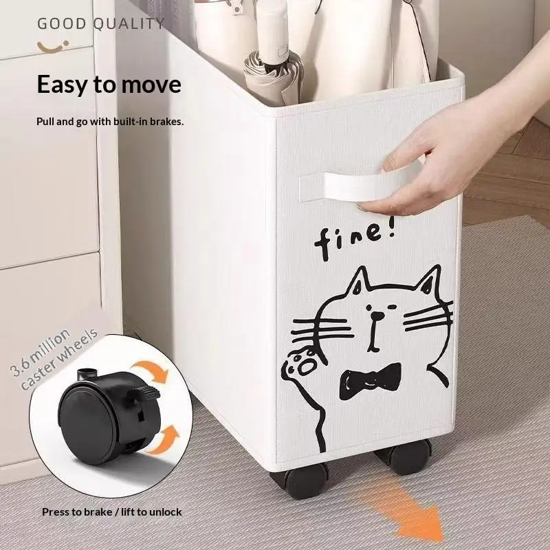 Foldable Rolling Storage Cart Under Desk Noiseless Wheels Organizer Portable File Holder for Home Quiet Office Use