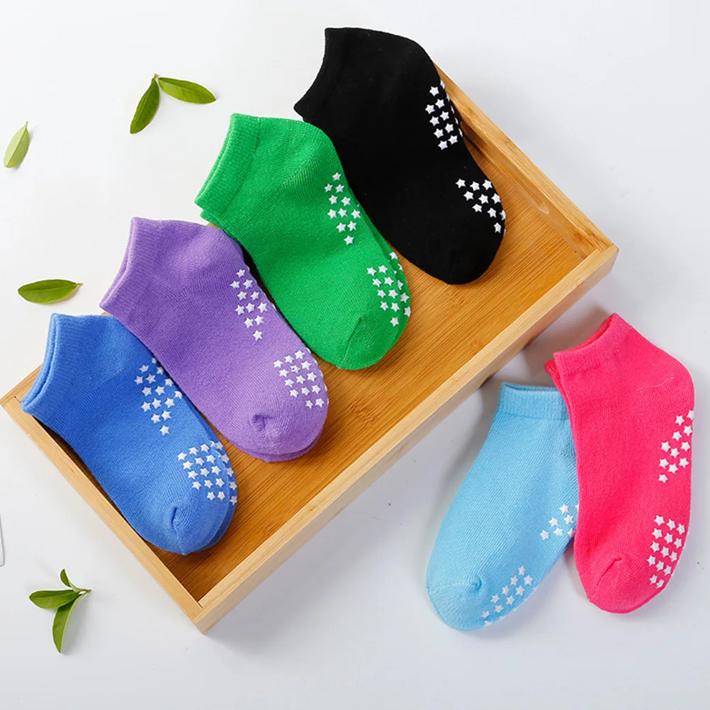 

6Pairs Parent Child Yoga Socks Breathable Non Slip Soft Elastic Opening Comfortable Baby Cotton Socks for Toddler Children