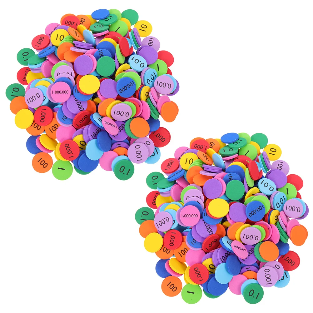 320 Pcs Digital Wafer Numbers Place Disks Kids Math Toys Counting Disc Value Round