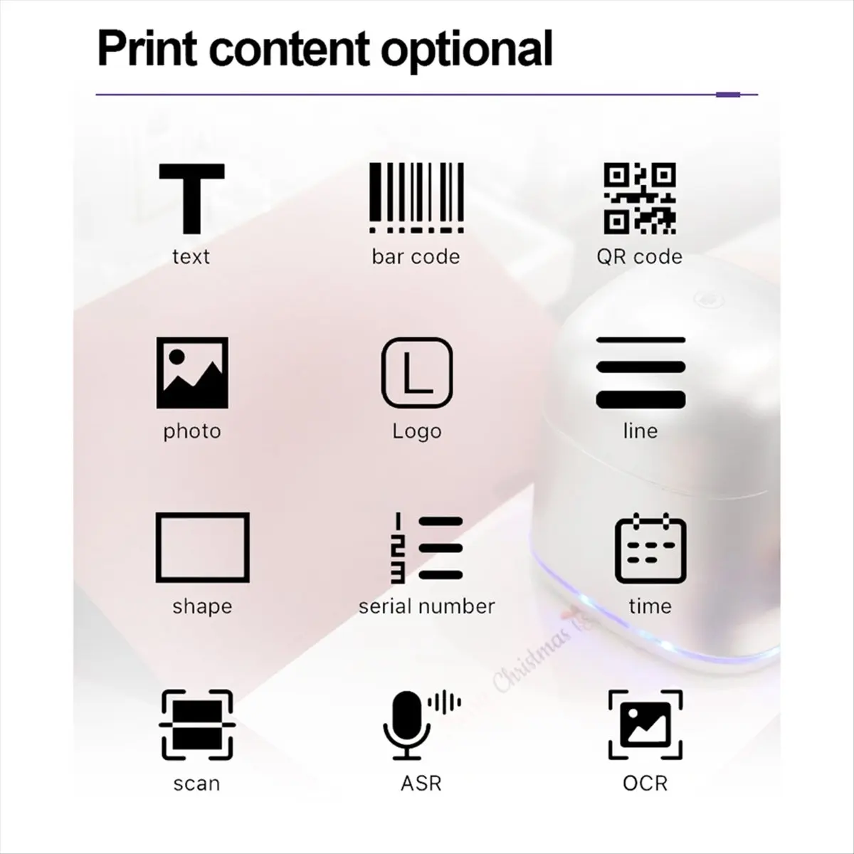 Goodprice Portable Handheld Color Printer Mini Ink Wireless Smart Print Custom Content Temporary Tattoo Inkjet Printer