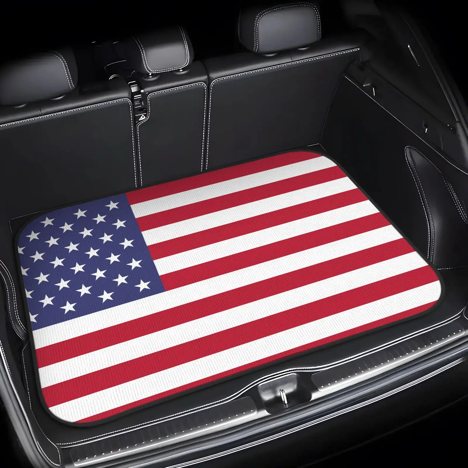 [Patriotic Trunk Mat] American Flag Patriotic Car Trunk Liner Mat- Durable, Scratch-Resistant, Non-Slip, Easy To Clean, Fit For