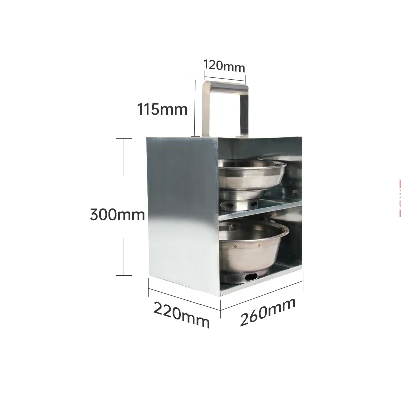 Barbecue Equipment Barbecue Shop Grate Bucket Replaced with Grill Double Layer Grate Storage Bucket Lifting Box Carbon Bucket