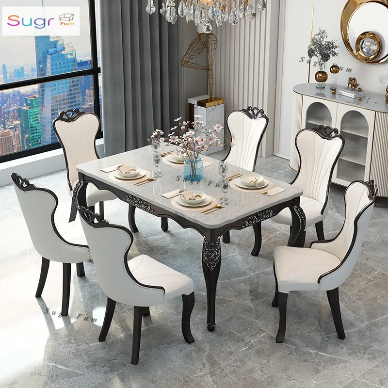 European-style small apartment chair combination modern simple rectangular 4 people new model