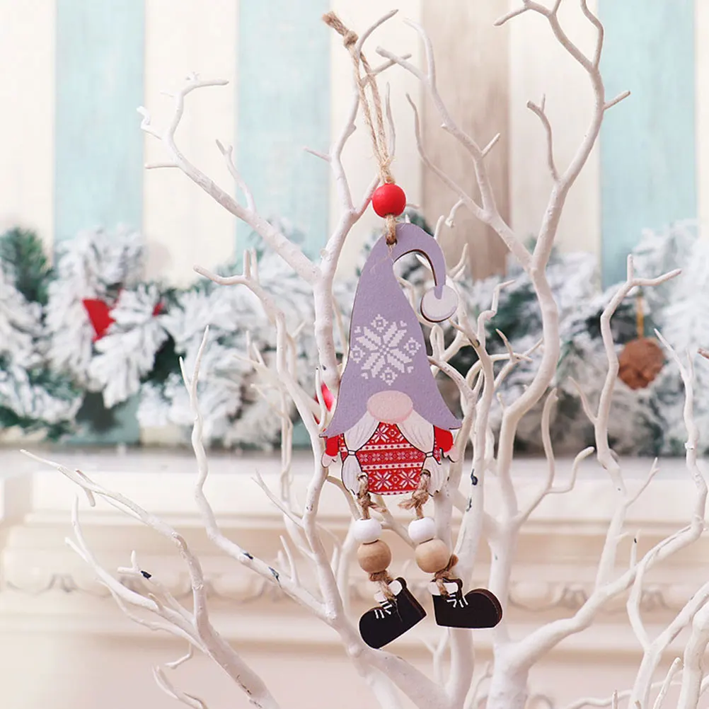 

2 Pcs Faceless Old Man Pendant Hanging Decorations for Party Ceiling Small Holiday Pendants Tree Ornaments Wood Elder