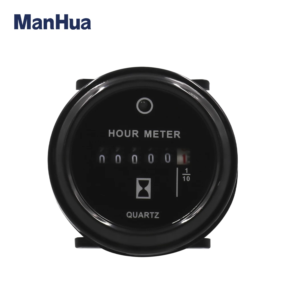 ManHua MH11L AC/DC6-80V Hour Meter Round waterproof timer Engine for motor vehicle truck and ship Hour counter