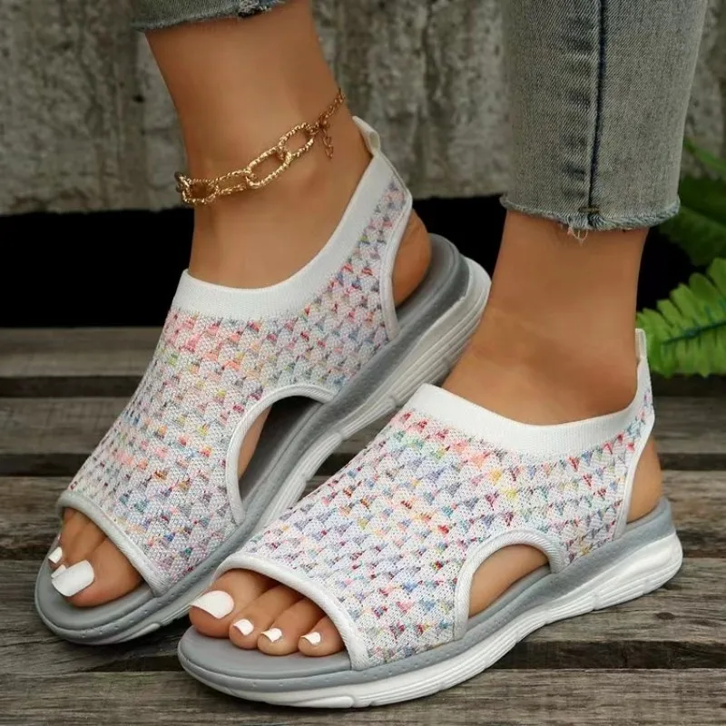 Summer New Flat Sandals 2023 Fashion European Large Size Women Shoes With Platform Sandalias Mujer Summer Footwear Female