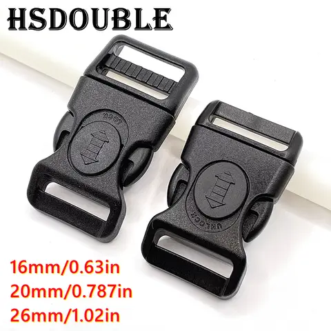 10 unids/pack 16/20/26mm hebilla de liberación lateral curvada de plástico con cerradura para pulsera de paracaídas accesorios de equipaje y mochila