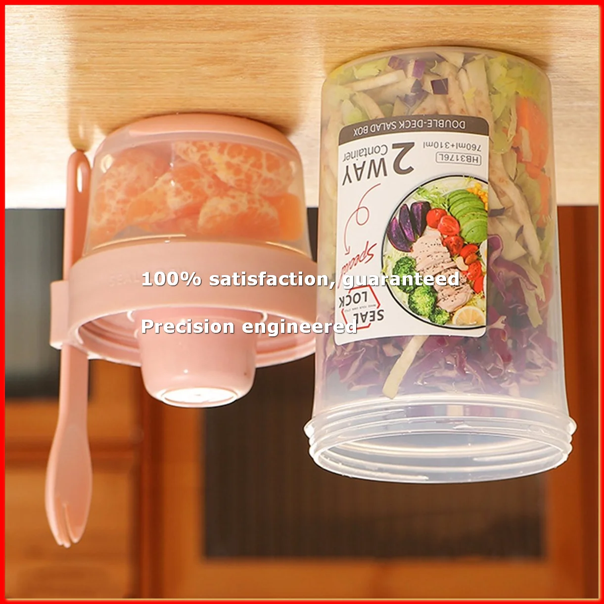 ●Leak-Proof Overnight Oats Containers with Lids - Yogurt Containers with Lids - Jars Stackable Design, 4-Pack-ABFB
