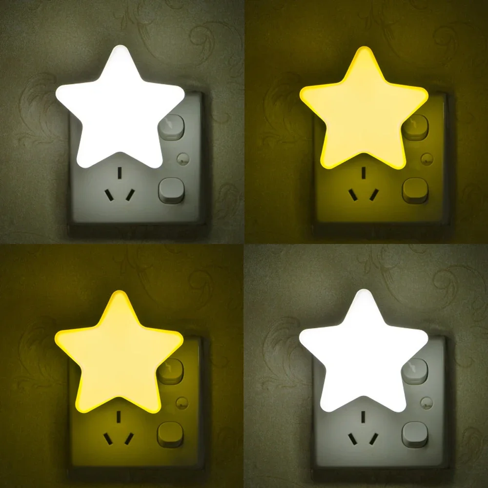 Children's Star Shape Night Light, EU Plug Socket, Wall Lamp, LED Night Light Control, Home Lighting, Room Decoration