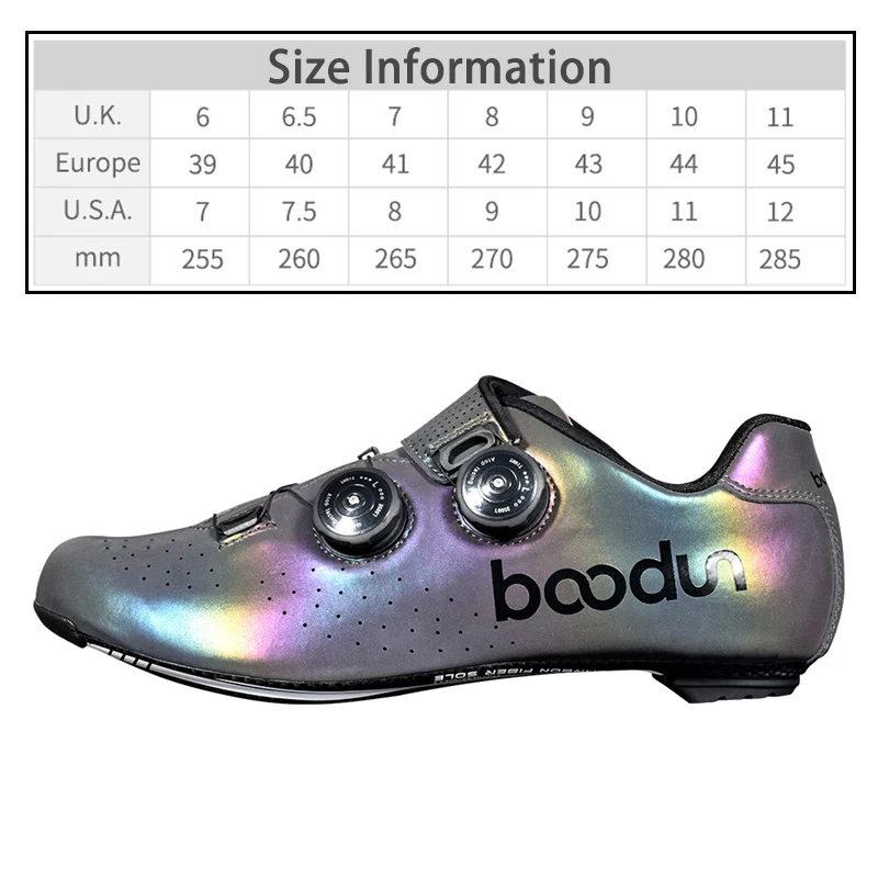 Colorful Carbon Fiber Road Bike Shoes Self-Locking Bicycle Shoes Unisex Cycling Shoes ATOP Lacing Microfiber Upper Bike Boots