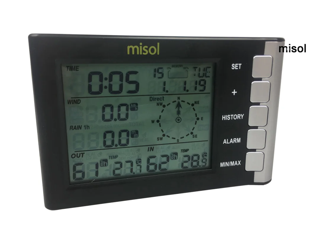 Professional weather station wind speed wind direction temperature humidity rain 433Mhz