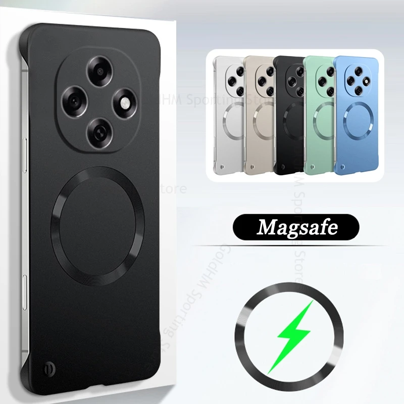 

For Oppo A6 Pro K12S Metal Paint Frameless Phone Matte Case For OPPO Find X7 Ultra X8 s Plus Wireless Charging For Magsafe Cover