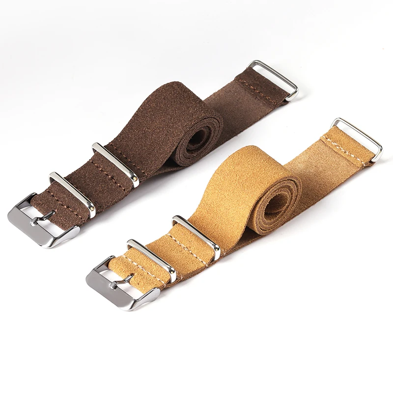 Soft Suede Leather Watch Strap for Seiko 20mm 22mm Retro Genuine Leather Bracelet for Rolex Universal Wristband for Samsung Belt