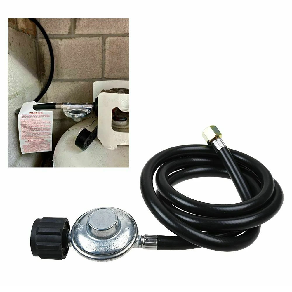 5ft Hose Propane Regulator Propane  Extension Hose Regulator Gas BBQ Grill Heater LP Line Fire Pit Low BBQ Propane Regulator