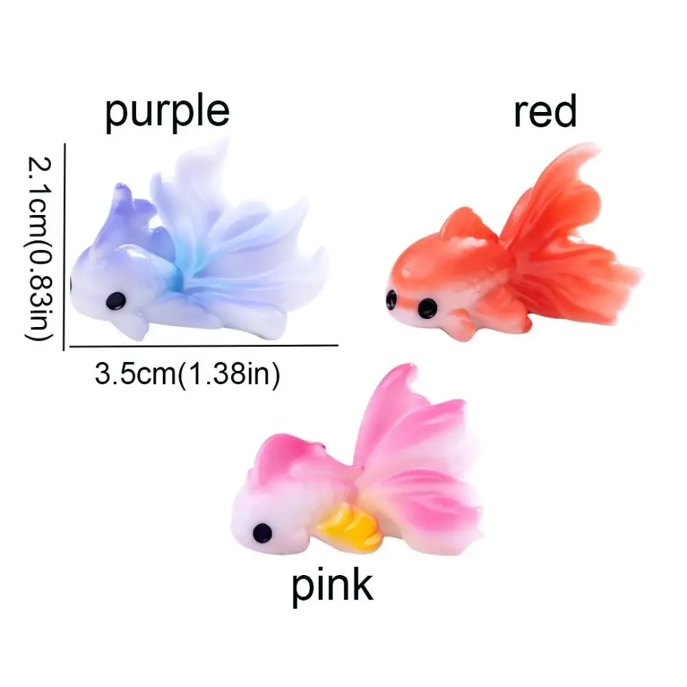 Decorative Gold Fish Micro Landscape Simulation Cartoon Mini Colorful Fish Resin Gold Fish Figurine Fairy Garden