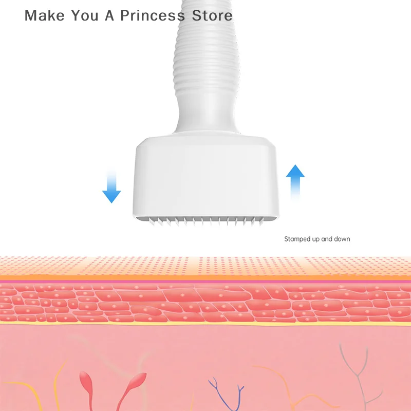 New One-Time Use Adjustable Needle Length Stainless Steel Needle Stamp Travel Case Microneedle For Skin Care Hair Loss Treatment