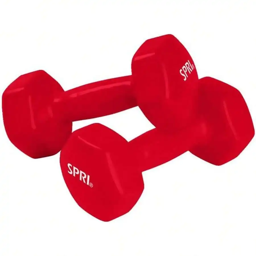 SPRI Dumbbells Hand Weights Set Of 2 - Vinyl Coated Exercise & Fitness Dumbbell For Home Gym Equipment Workouts Strength Trainin