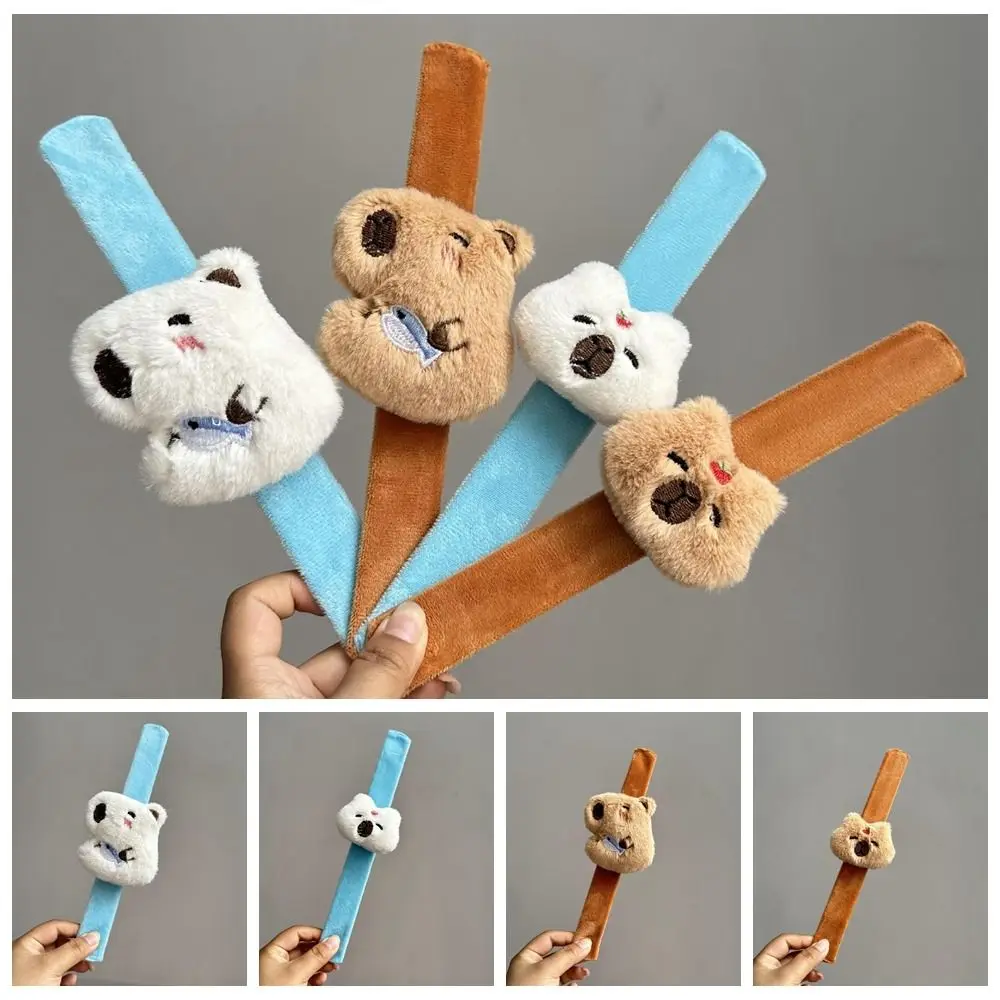 Capivara roedor plushies tapa pulseira com clap círculo mão anel capivara clap círculo brinquedos simulação pp algodão