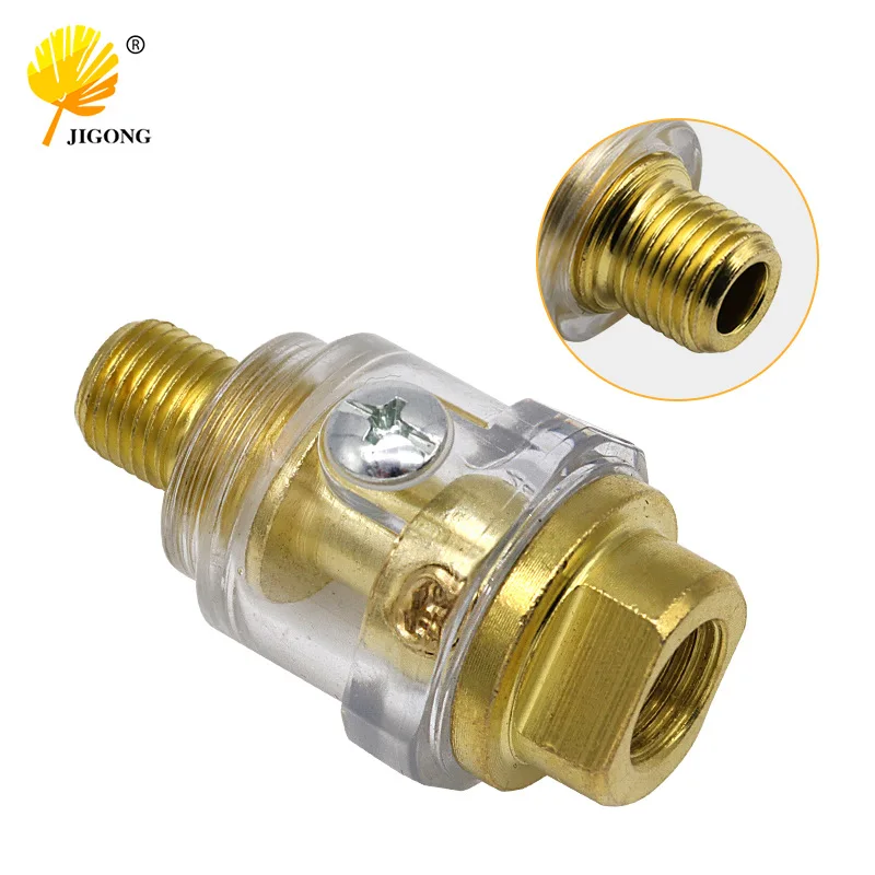 Iron-plated copper material mini iron oiler, pneumatic tool accessories, transparent shell with clear oil level, oiler