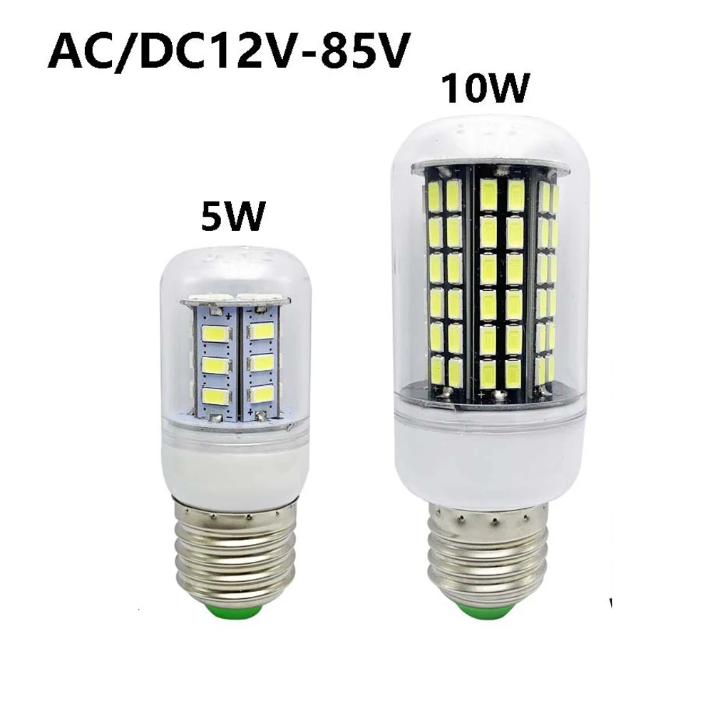 10PCS 12-85V E27 B22 G9 GU10 E14 E12 LED Corn Bulbs SMD 5730 12V 24V 36V 48V 60V LED Corn Light 5W 10W Warm/Cool White