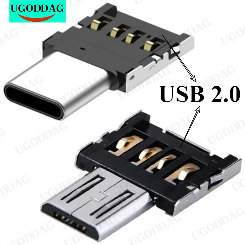 1-10PCS OTG مائیکرو USB Type C Adapter USB-C Male to USB 2.0 Female Data Connector for Macbook Samsung Xiaomi Huawei Android Phone